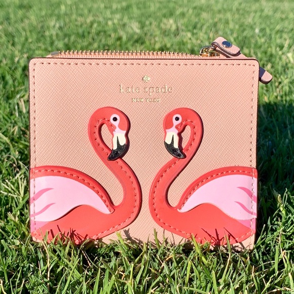 Kate Spade Flamingo By The Pool Zip Bifold Wallet - Picture 5 of 8